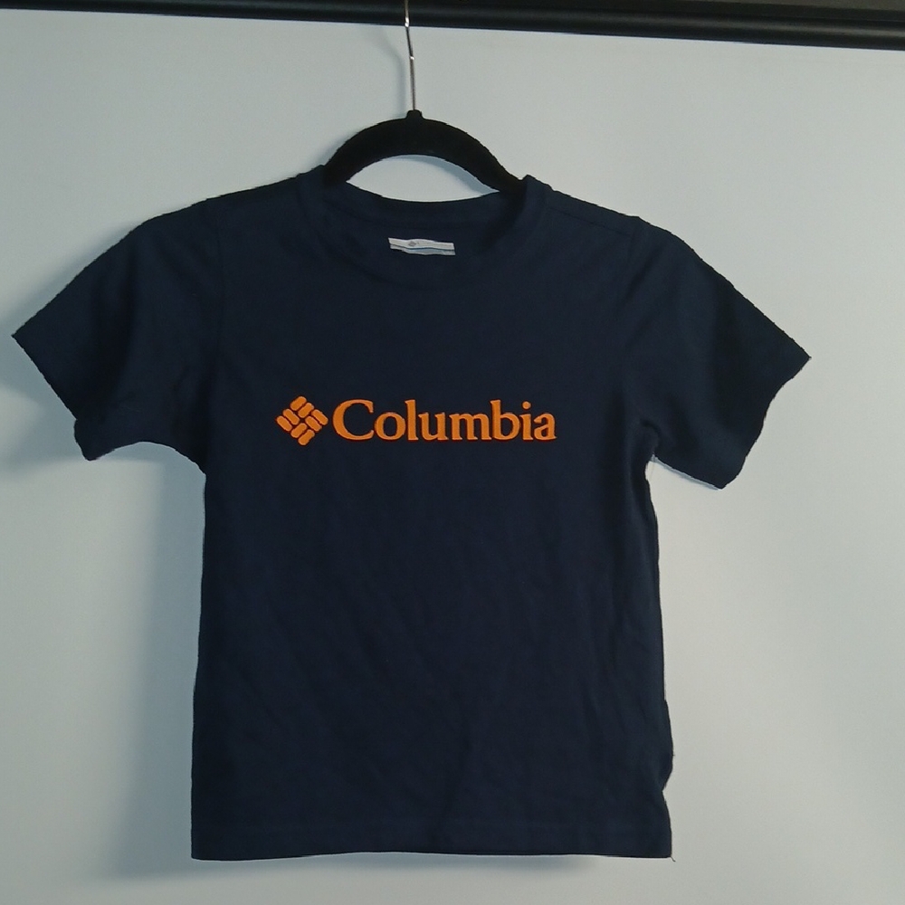 Columbia Boys shortsleeves T Shirt in Navy  Orange Size Small NWOT